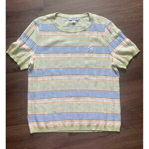 St. John Sport Striped knit Wool blend Pullover Blouse